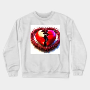 3D Look Artificial Intelligence Art Sacred Heart of Jesus Abstract Expressionism Crewneck Sweatshirt